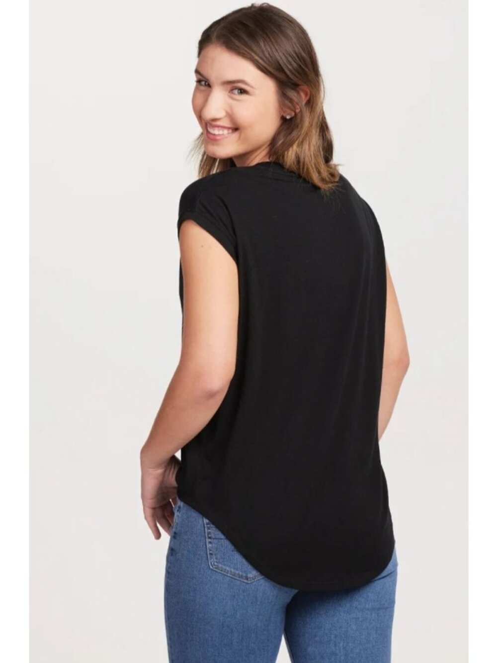 Woolx Womens Gabi Tunic Black Merino Wool blend Performance Tee size 1X base lay